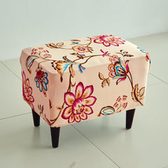 Stretchable 140 GSM Footstool Cover, Beach Beige Dahlia