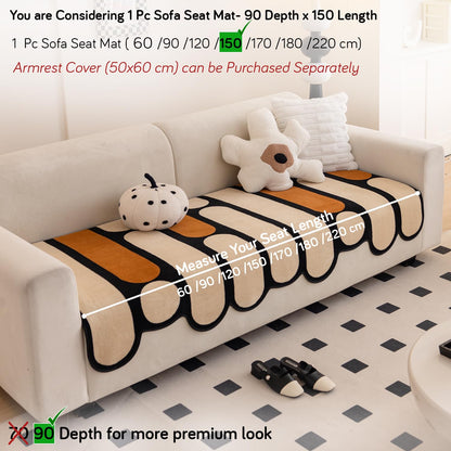 Moderna Curves All Season Sofa Cover Mat, Oyster Beige