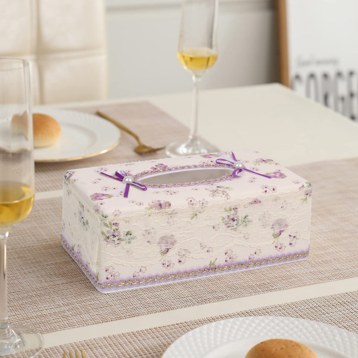 Plastic Tissue Paper Box Holder, Purple