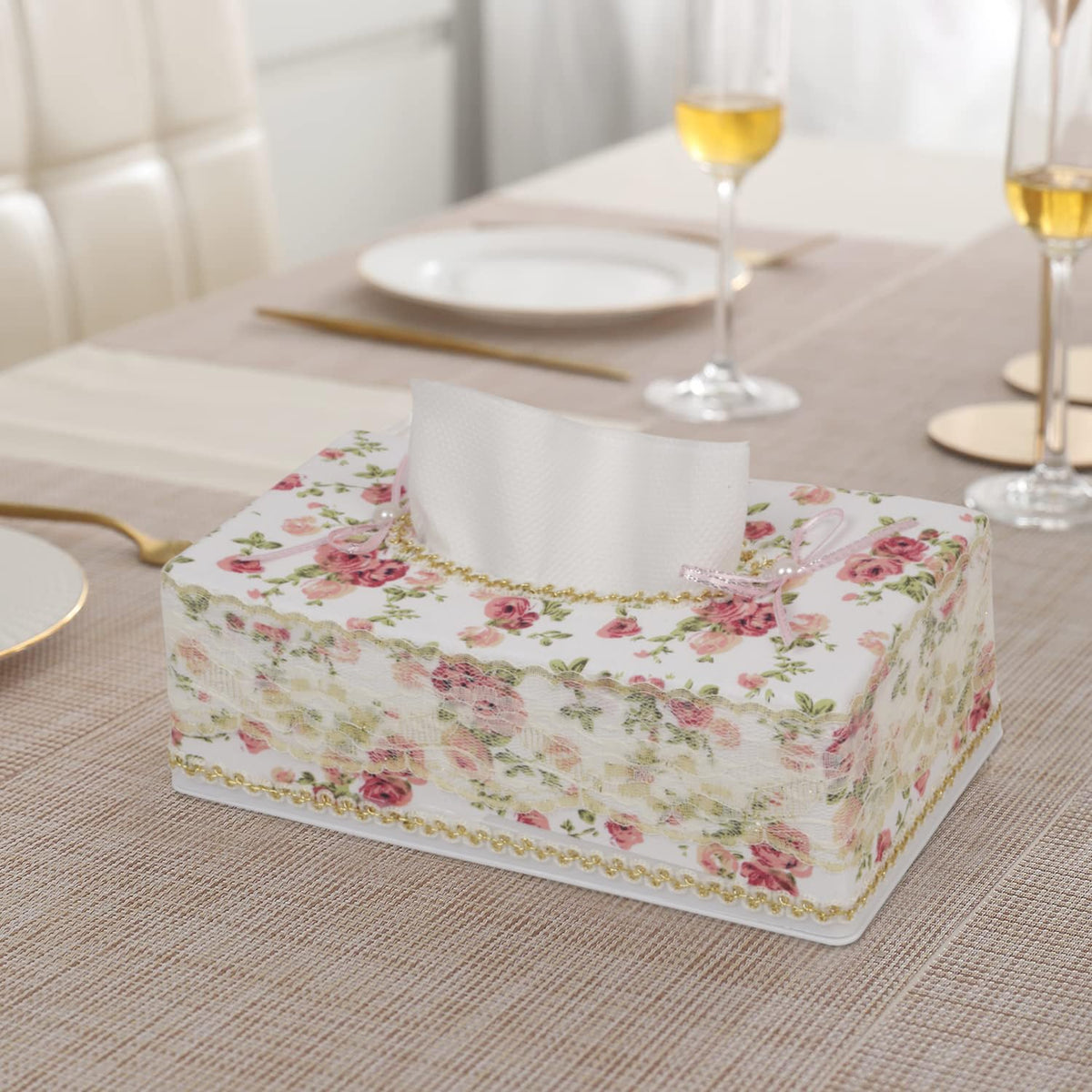 Plastic Tissue Box Holder, Pink