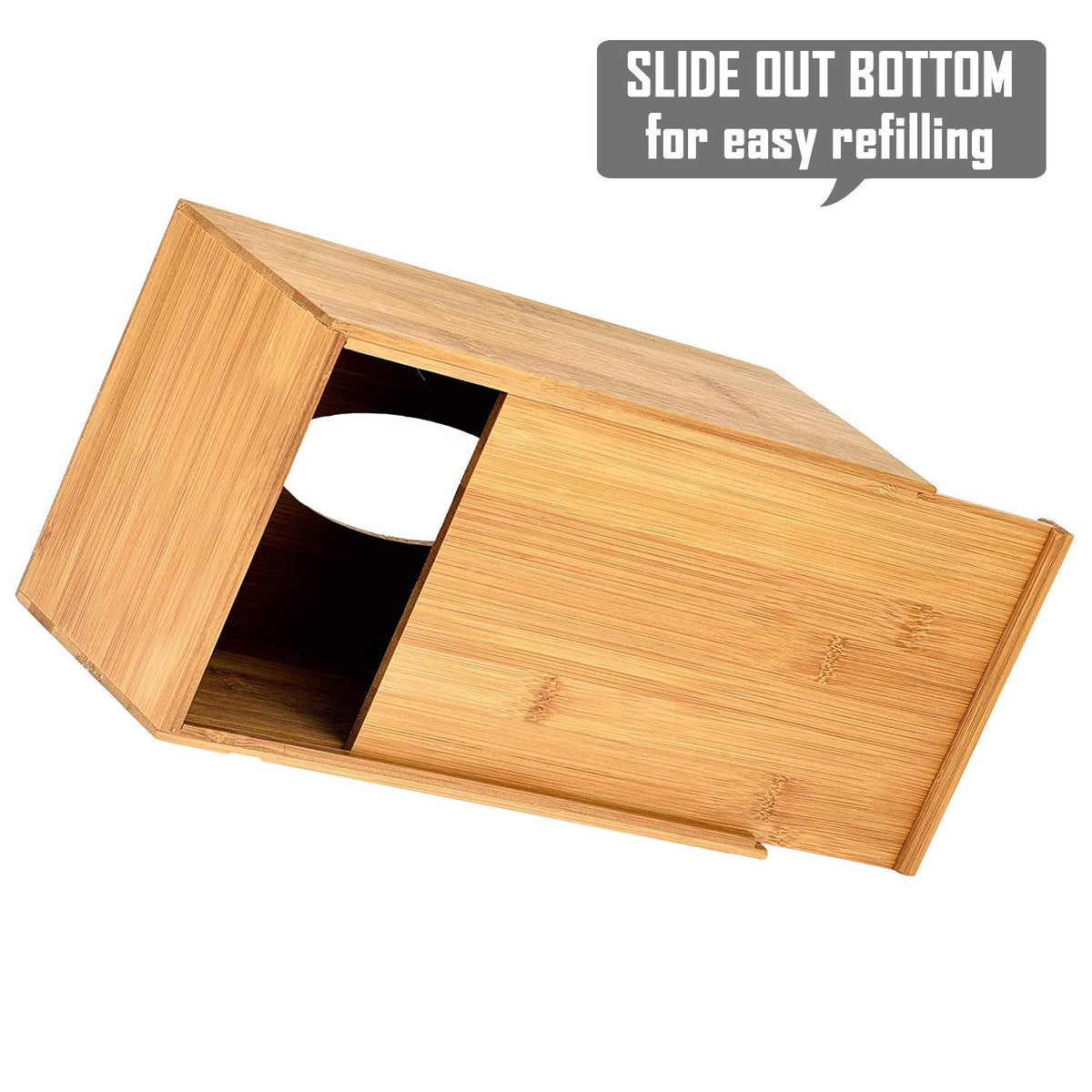 Buy rectangular bamboo tissue holder | HOKIPO