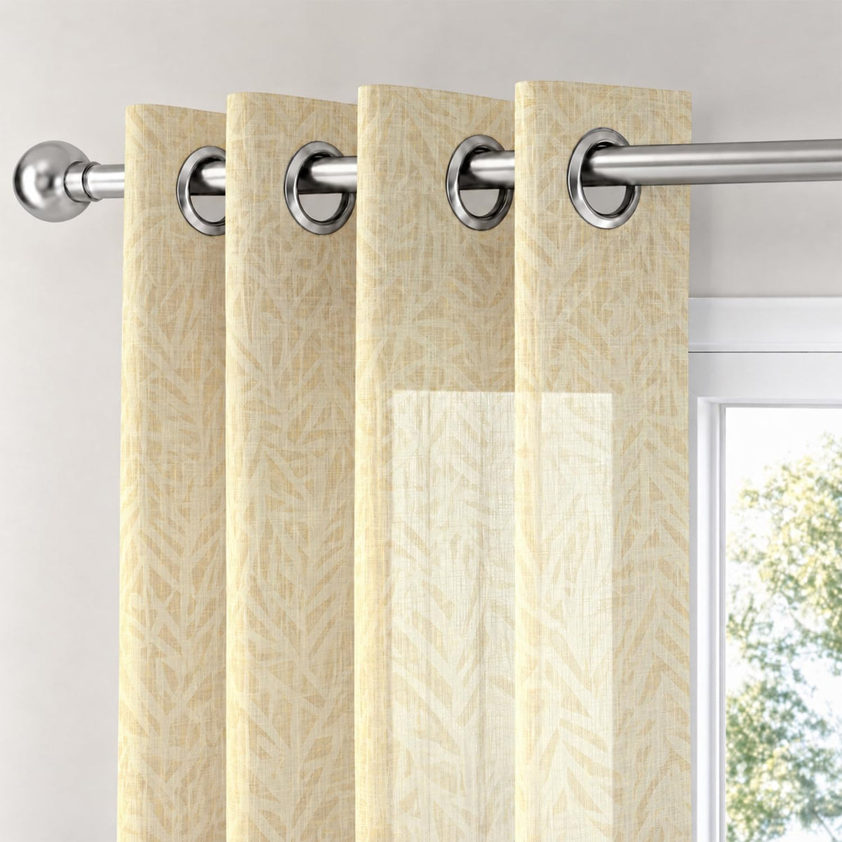 HOKIPO Petal Breeze Sheer Curtains, 7 Feet Long - Champagne Grace - image 6