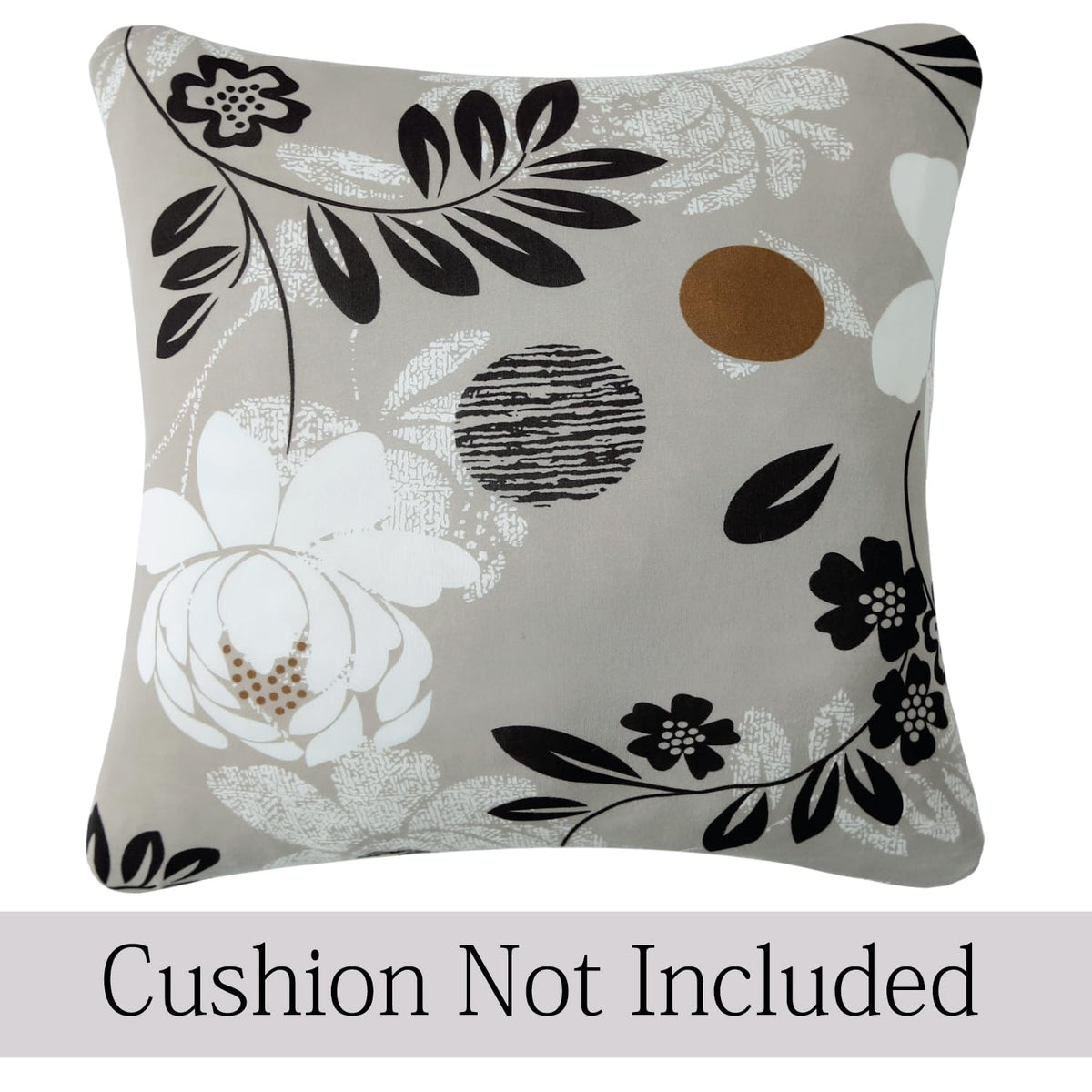 Fancy Feather Brown Floral Print zippered cushion cover online