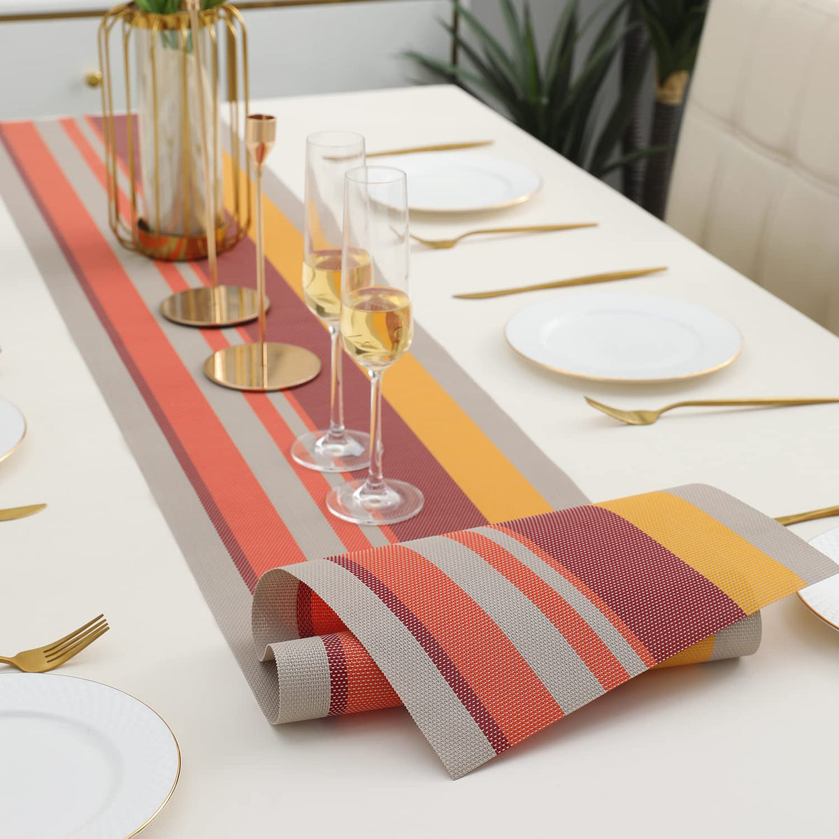 Buy Multicolour PVC Table Runner Mat | HOKIPO
