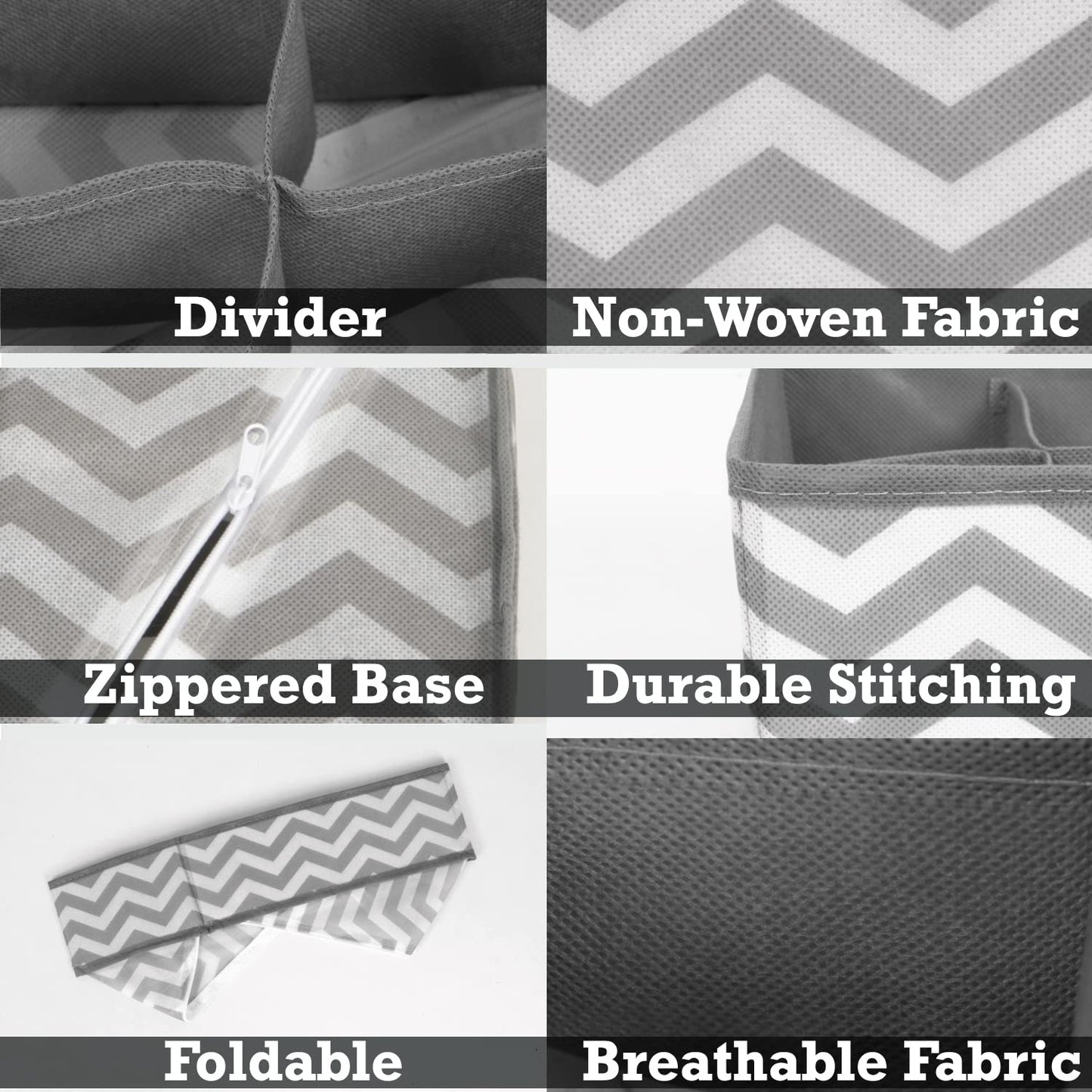 Non-Woven Fabric Undergarment Organizer Storage Box For Drawers Bra Panty Socks Tie Lingerie Organizer For Wardrobe, 8 Grid*2), Drawer Organizers, Blue-Green