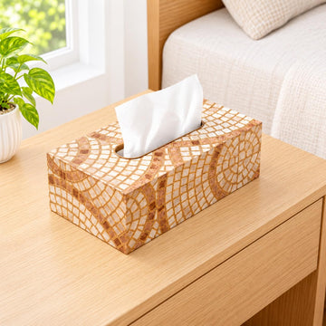 HOKIPO Tissue Box Holder, Rectangle, Engineered Wood, Meher Mosaic - image 1