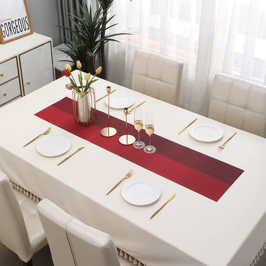 PVC Table Runner for Dinner and Coffee Table, Red