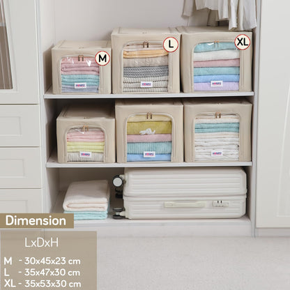 600D Oxford Fabric Wardrobe Organizer for Storage - Beige