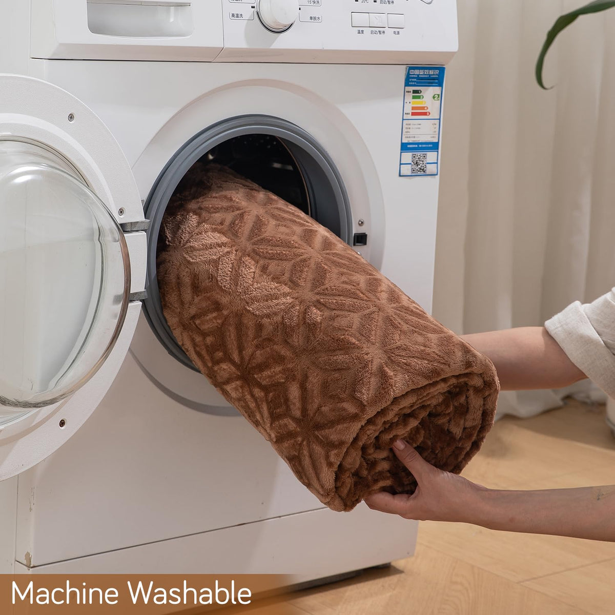 Buy Brown colour machine washable fleece Blanket | HOKIPO
