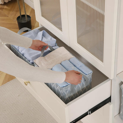 Foldable Wardrobe Storage Basket | Non-Woven Bin with Metal Frame & Handles