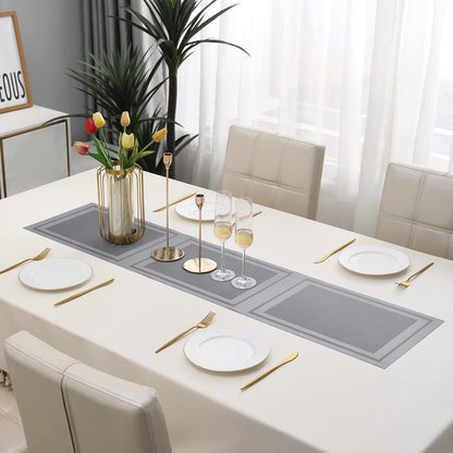 PVC Table Runner for Dinner and Coffee Table, Grey