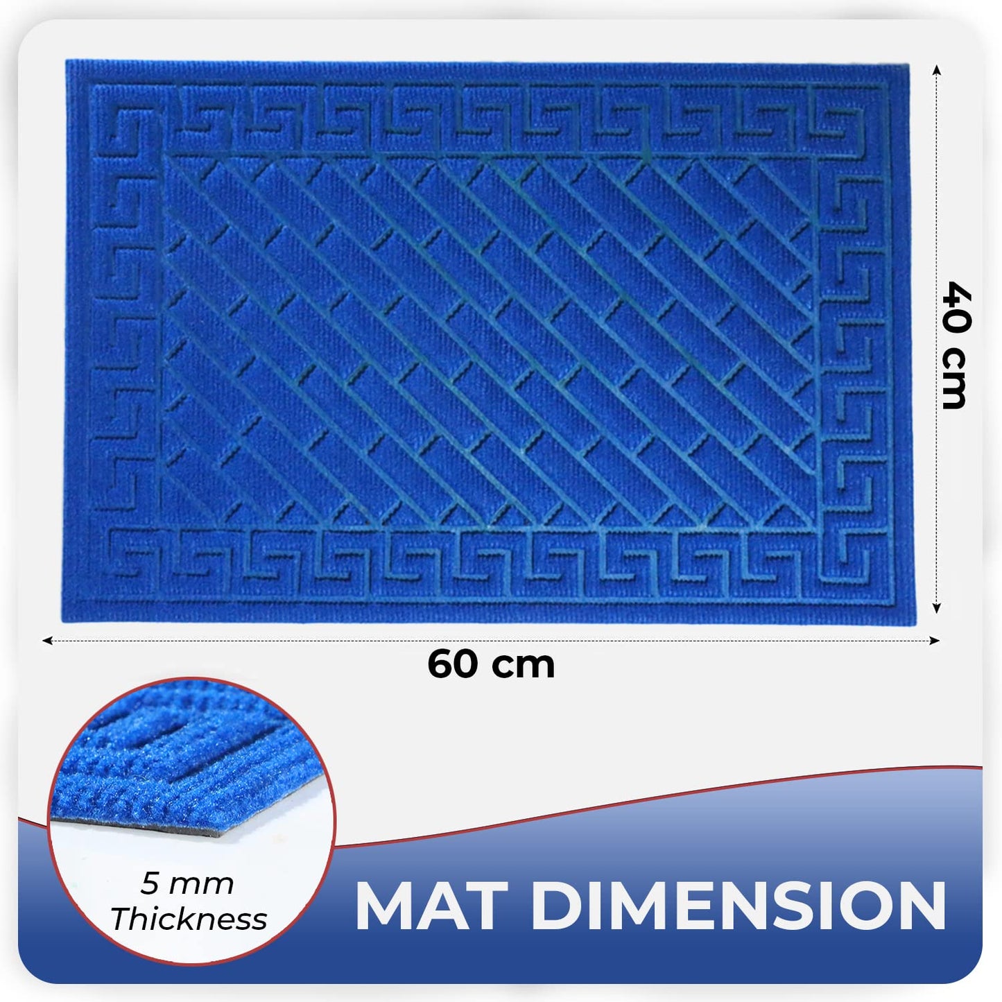 Polypropylene Outdoor mat for Entrance, Welcome mat floor mat, Blue