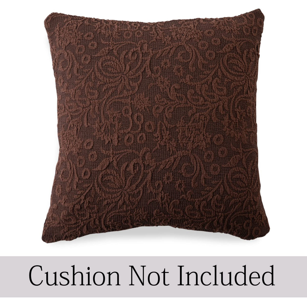 Buy Cute Pecan Brown Colour Woven Jacquard Zippered Square Cushion Cover - Best For Decorative and Festive Look