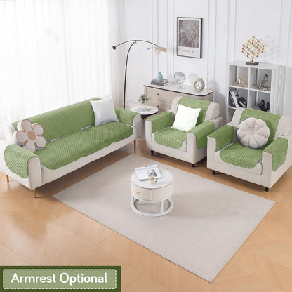 Quilt Classic 5-Seater Sofa Cover (3+1+1), Green