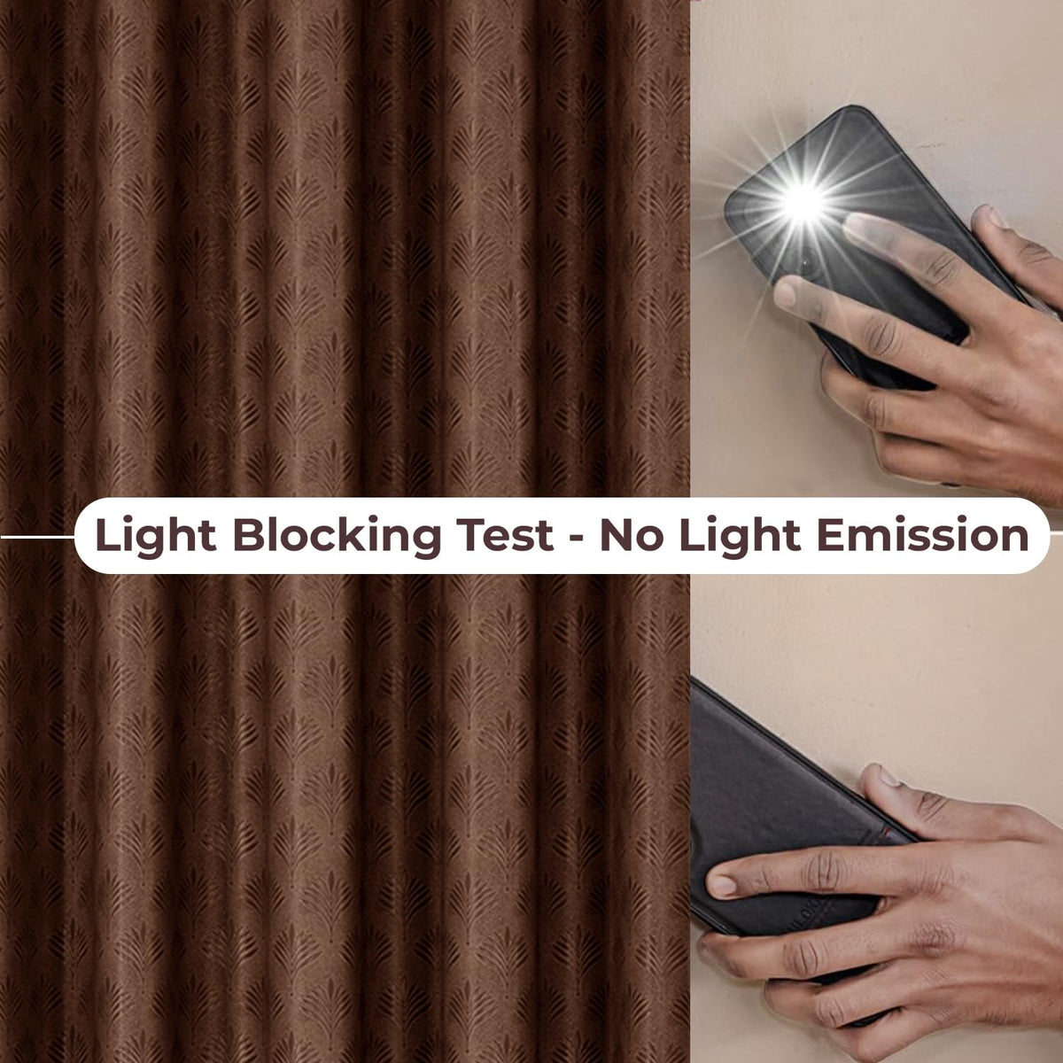 HOKIPO Palmea True Blackout Curtains, 7 Feet Long - Mocha Brown - image 4