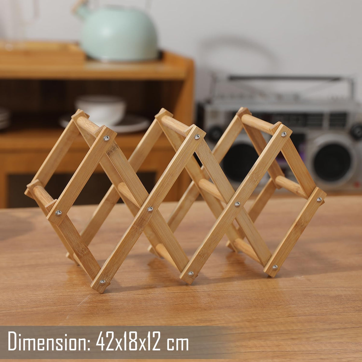 Wooden 5/6 Wine Bottle Display Rack