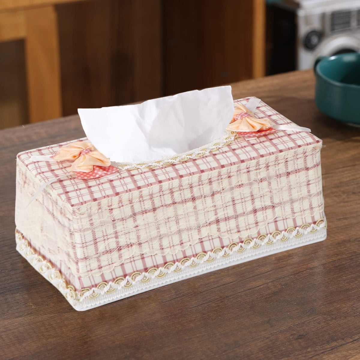 Plastic Tissue Paper Box Holder, Off-white