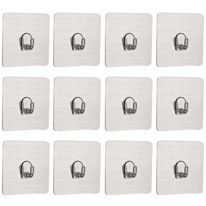 Magic Sticker Series Self Adhesive Hooks, Pack of 6/12 (Load Bearing Capacity of 3 KG Each Hook)