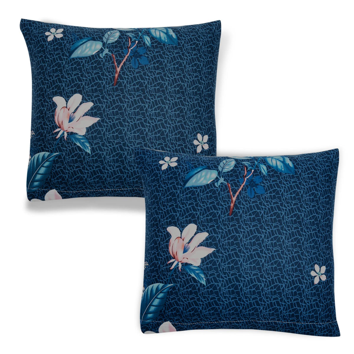 Best Blue Mixed Flowers Print square cushion cover online