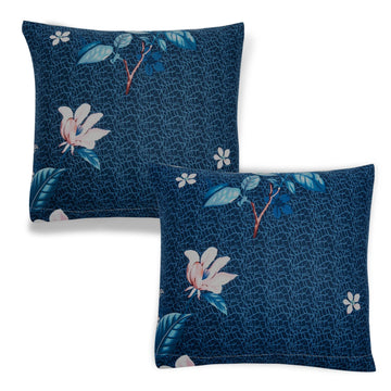 Best Blue Mixed Flowers Print square cushion cover online