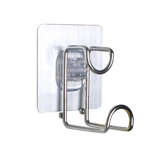 Magic Sticker Series Glass Wall Adhesive L Hooks With Load Capacity 5 Kg Each - Pack Of 1/2/4, Silver