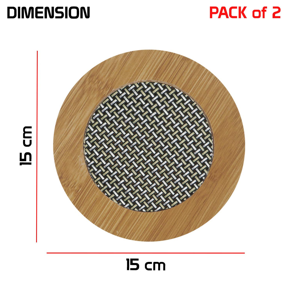 Buy Eco Friendly Bamboo Coasters & Heat Pads – Pack of 2