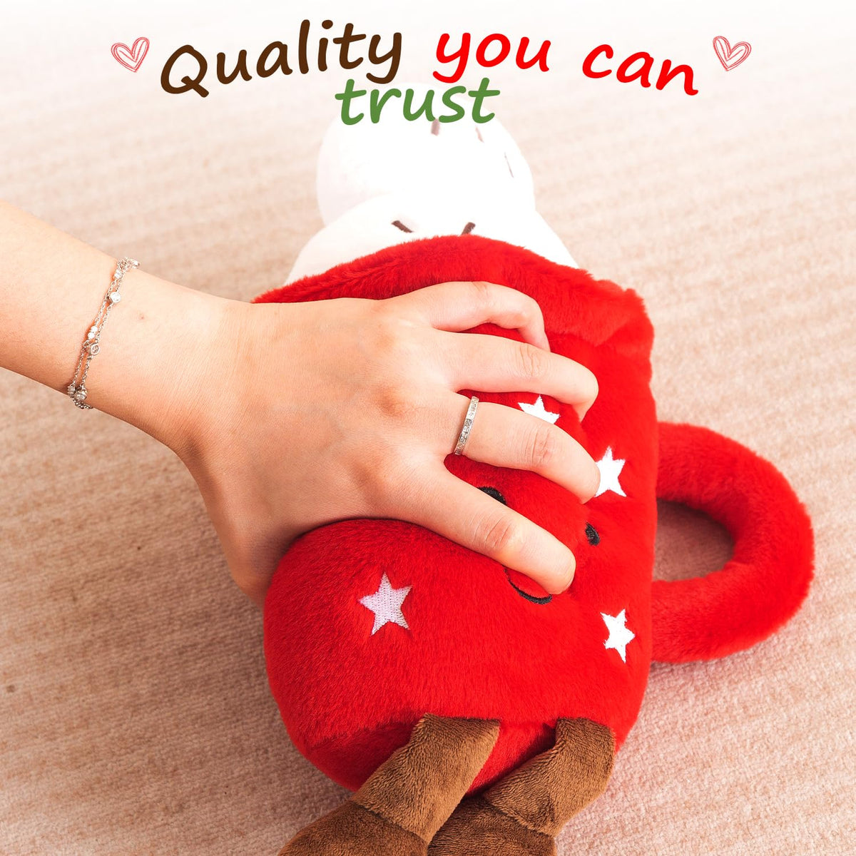 HOKIPO Coffee Mug Shaped Cushion for Kids Room & Cafe Decor, 35 cm