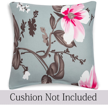 HOKIPO Stretchable Pack of 2 Cushion Cover 16x16, Bluish Grey