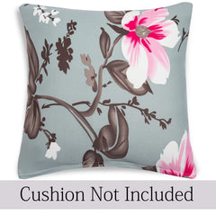 Elastic Stretchable Printed Sofa Cover and Cushion Cover, Bluish Grey