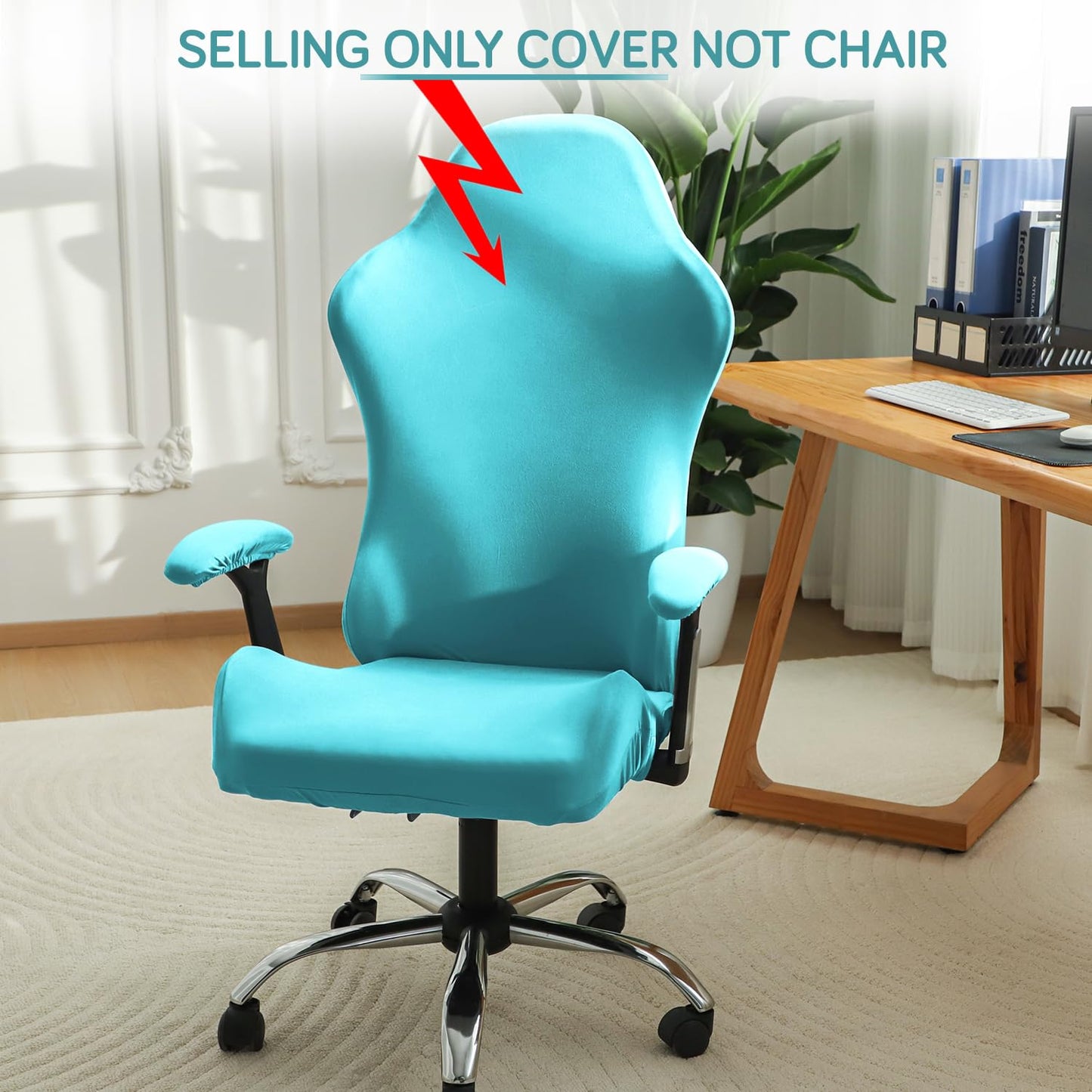 Gaming Stretchable Chair Cover for Computer Rotating Chair, Sky Blue