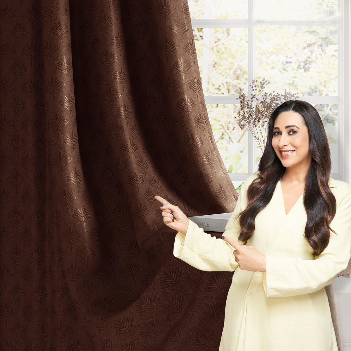 HOKIPO Palmea True Blackout Curtains, 7 Feet Long - Mocha Brown