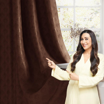 HOKIPO Palmea True Blackout Curtains, 7 Feet Long - Mocha Brown
