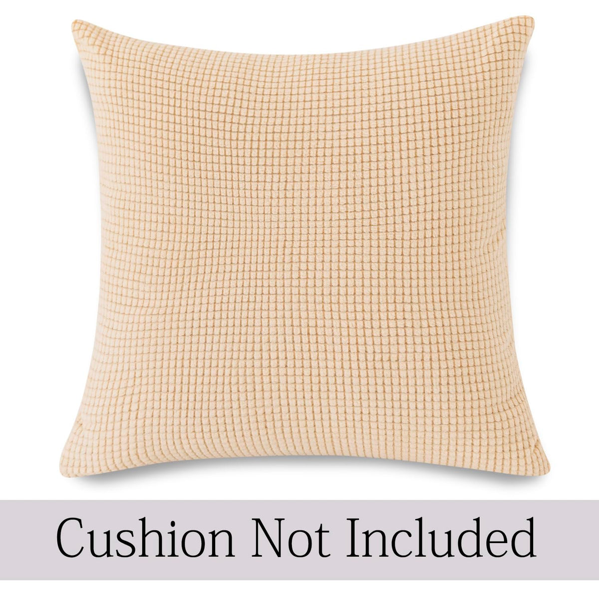 Beige Colour Grid Texture Jacquard Pillow Covers | 18x18 Inch