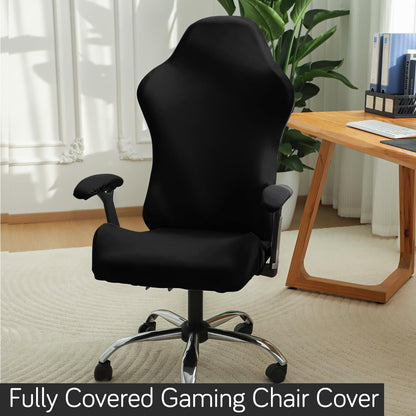 Gaming Chair Cover Stretchable Computer Rotating Chair Seat Covers Slipcover, Black