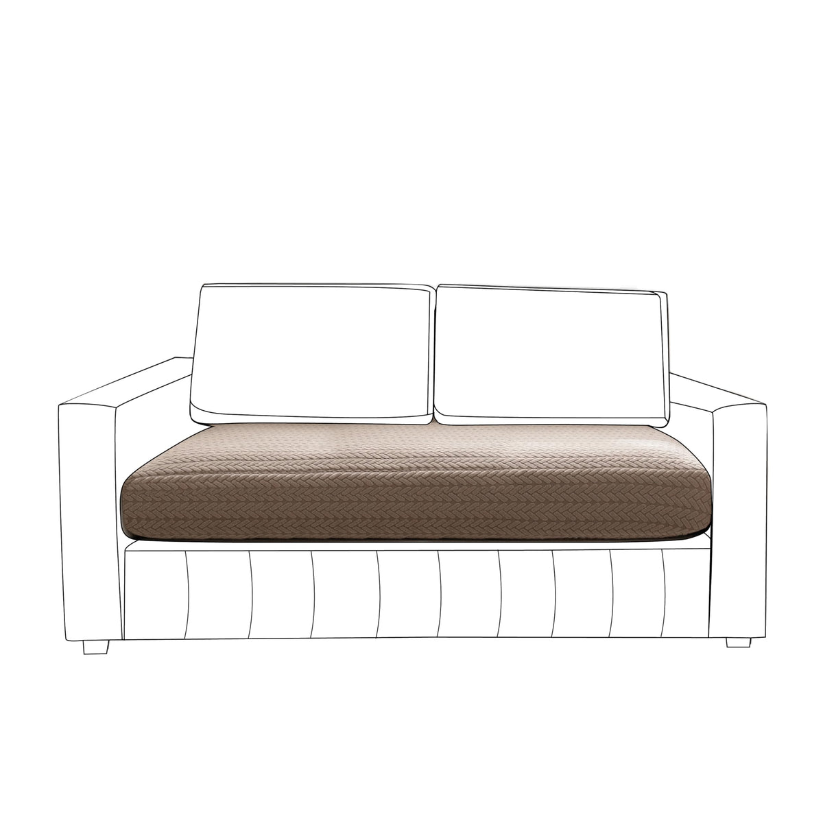 Stretchable Thick Jacquard Textured Seat Couch Cushion Cover for 1/2/3 Seaters, Brown