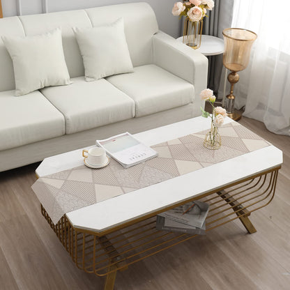 PVC Table Runner, Abstract Beige