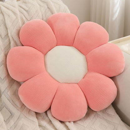 Luxury Flower Plush Decorative Pillow – Ultra-Soft Seating Cushion (42 cm, Baby Pink)