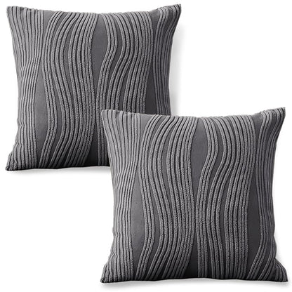 Buy Porpoise Grey Colour Festive Square Zippered Sofa Cushion Covers