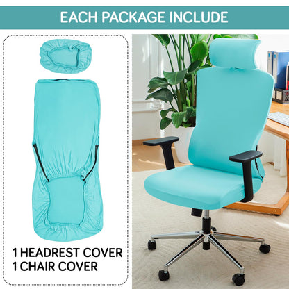 Office Chair Cover with Headrest and Stretchable Chair Seat Covers,Sky Blue