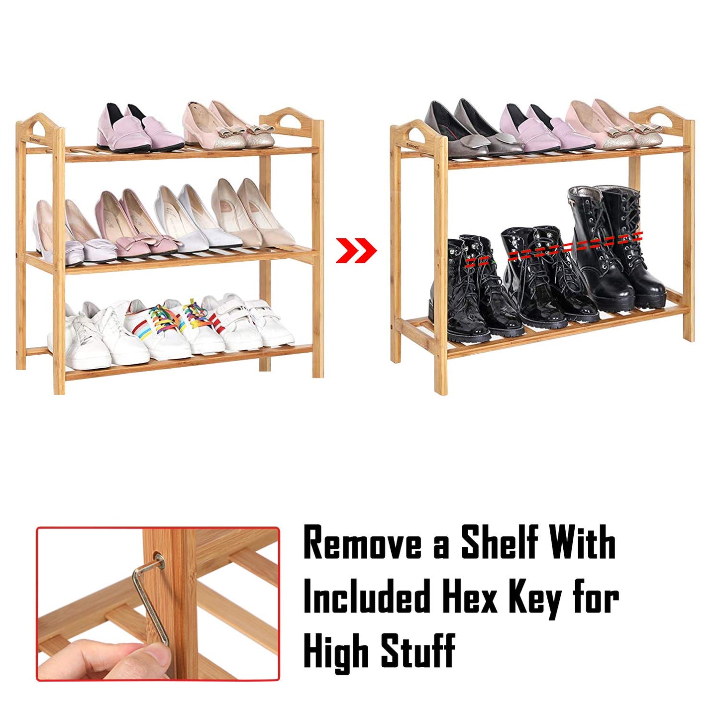 Bamboo 3/4/5 Tier Shoe Racks Slipper Stand Chappal Storage Organizer Utility Racks