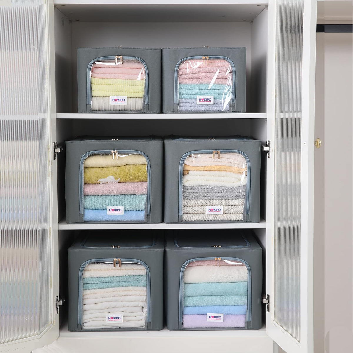 600D Oxford Fabric Wardrobe Organizer for Storage - Grey