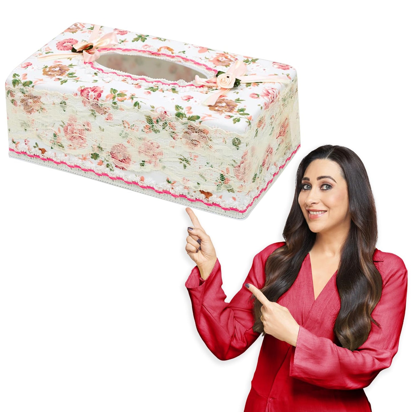 Plastic Tissue Paper Box Holder, Pink