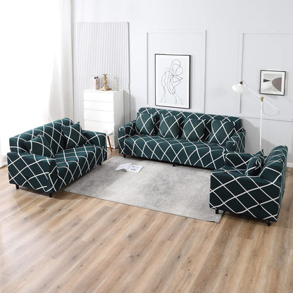 HOKIPO Stretchable Pack of 2 Cushion Cover 16x16, Teal Diamond