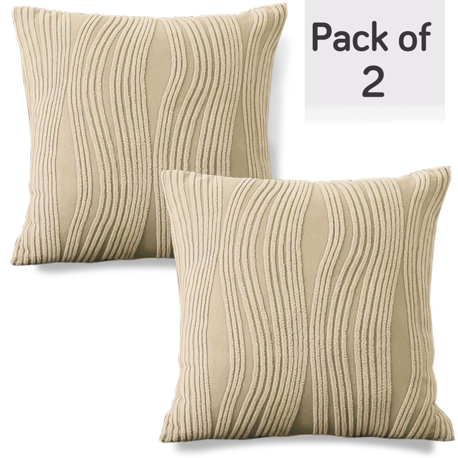 Buy Blush Beige Colour Elegant Square Zippered Sofa Pillow Cover Online