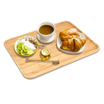 Buy Large Size Wooden Bamboo Serving Tray 