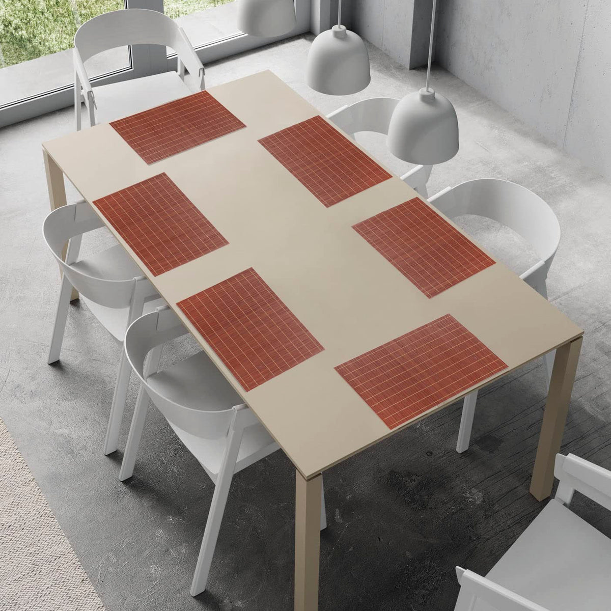 buy cinnamon brown colour bamboo table mat set of 6