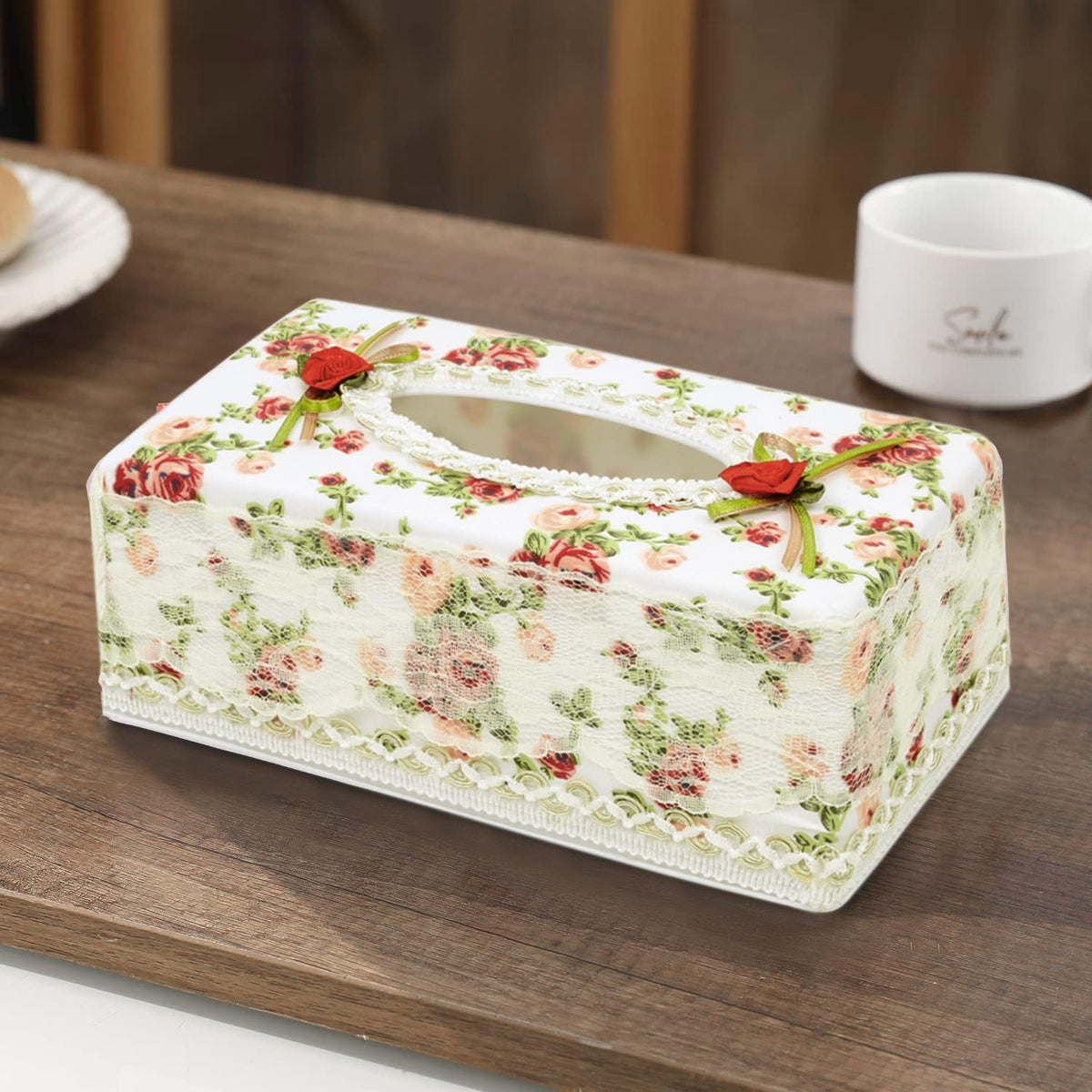 Plastic Tissue Box Holder, Green