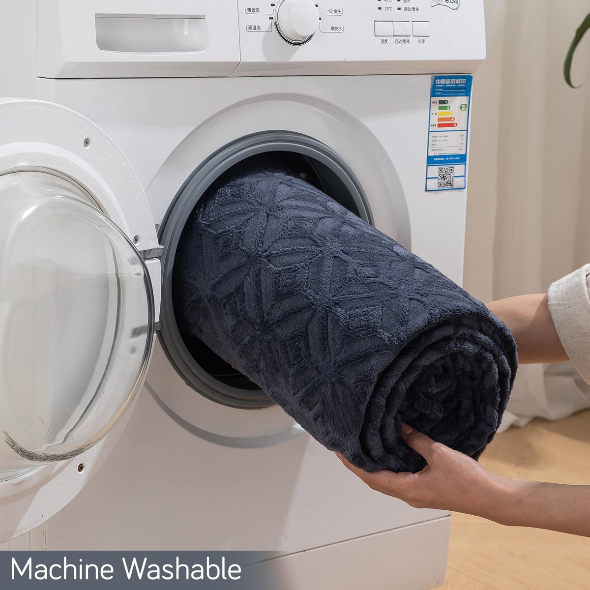 Buy Dark Grey colour machine washable AC blanket soft fleece | HOKIPO