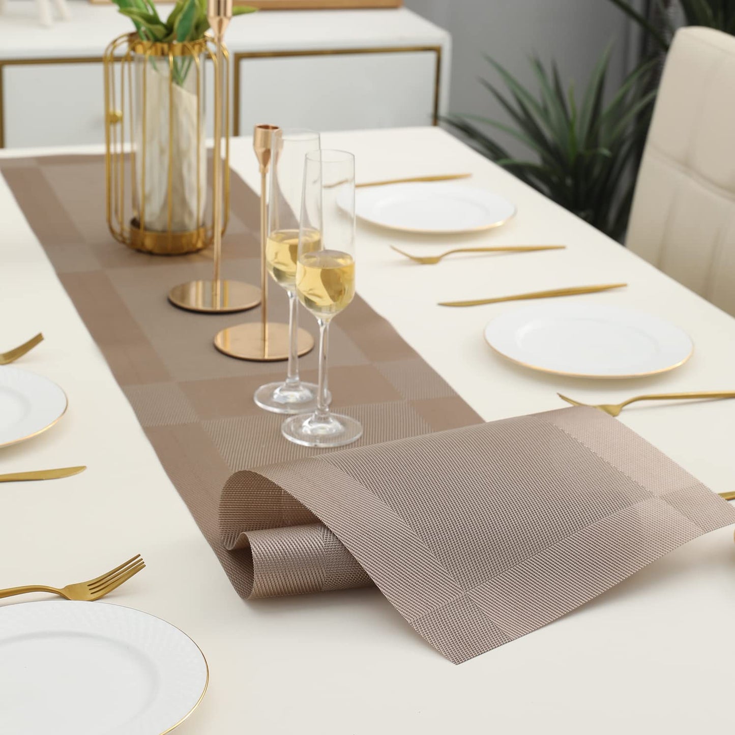 PVC Table Runner for Dinner and Coffee Table, Copper