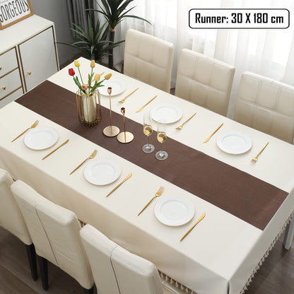 PVC Table Runner, Brown